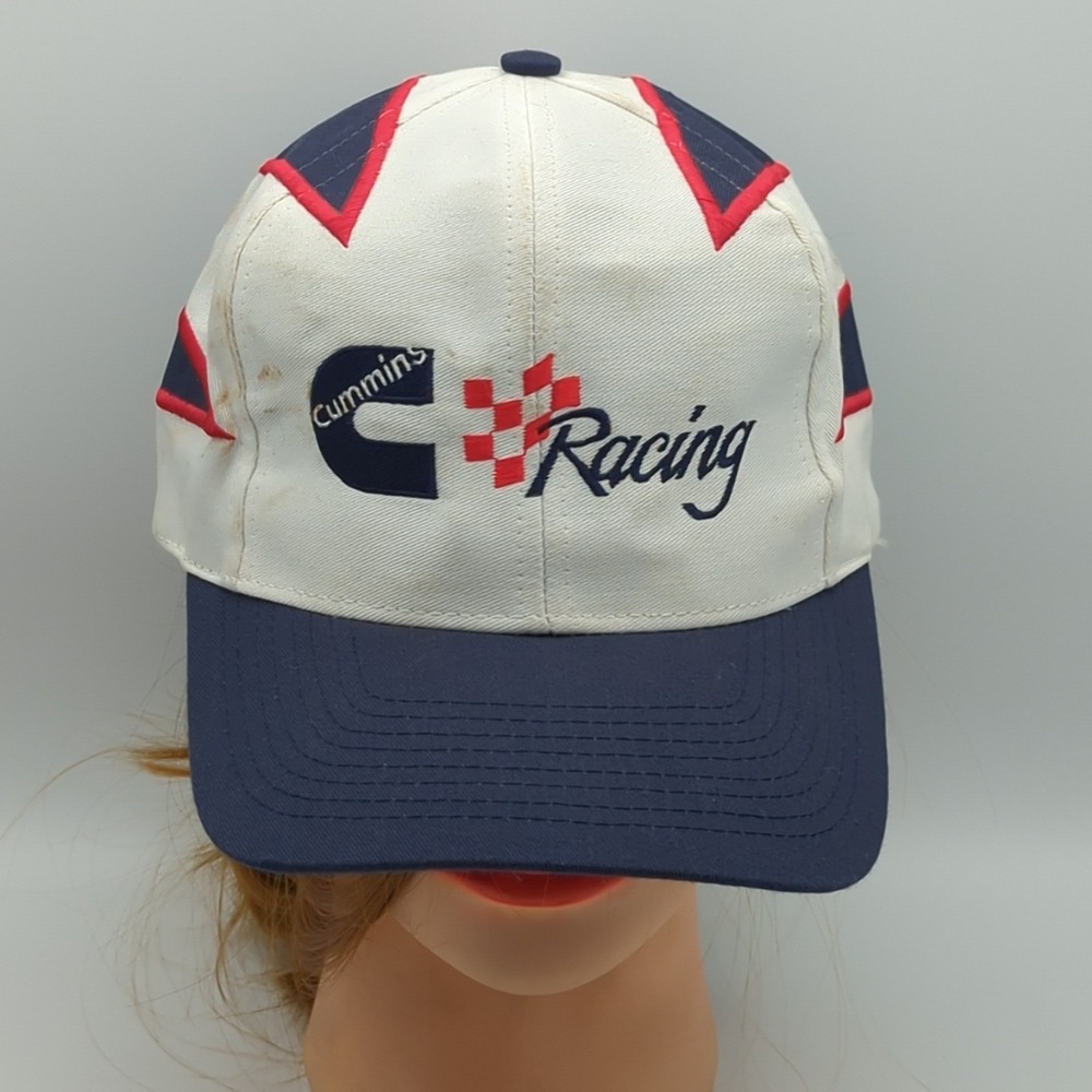 VTG 90s Cummins Diesel Engines Racing NASCAR Strapback Sharktooth Hat Cap Race
